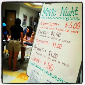 A PTO hosts a movie night as a fundraising event.