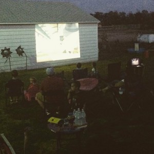 Inexpensive outdoor movie night